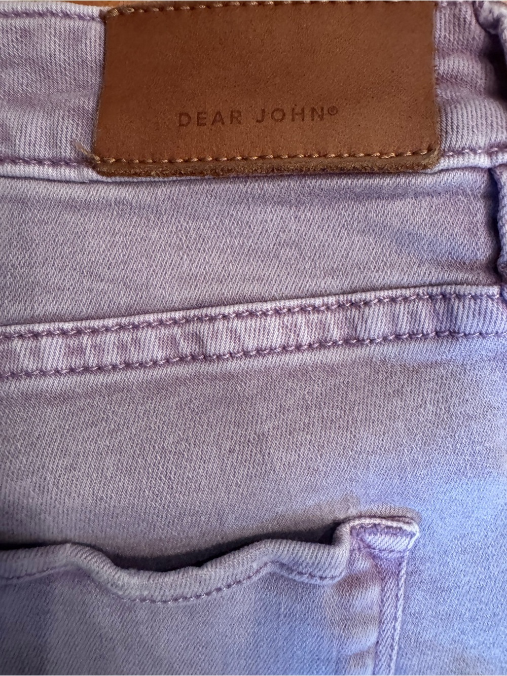 Dear John Gigi Distressed Lavender Denim Shorts Size 31 EUC Raw Hem - Picture 6 of 6